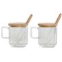 Sucrier Home ESPRIT Transparent Bambou Verre 350 ml 11