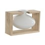 Vase Home ESPRIT Blanc Naturel Bois Verre 22 x 16 x 15 cm