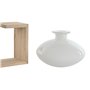 Vase Home ESPRIT Blanc Naturel Bois Verre 22 x 16 x 15 cm