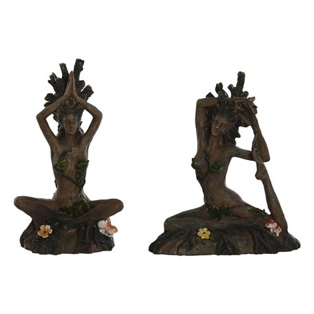 Figurine Décorative Home ESPRIT Marron Yoga Indien 13 x 6 x 16 cm (2 Unités)