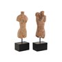 Figurine Décorative Home ESPRIT Marron Noir Femme Homme 13 x 9 x 40 cm (2 Unités)