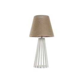 Lampe de bureau Home ESPRIT Blanc Naturel Jute Bois 50 W 220 V 30 x 30 x 61 cm