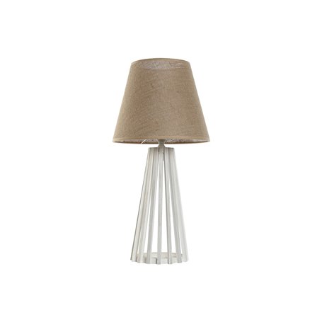 Lampe de bureau Home ESPRIT Blanc Naturel Jute Bois 50 W 220 V 30 x 30 x 61 cm