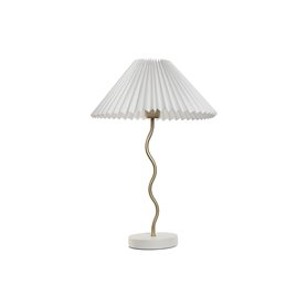 Lampe de bureau Home ESPRIT Blanc Doré Lin Métal 50 W 220 V 36 x 36 x 52 cm