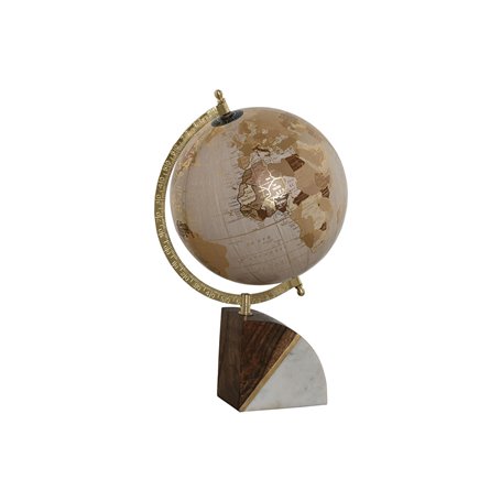 Globe terrestre Home ESPRIT Blanc Doré Naturel Rose clair Vintage 20 x 20 x 37 cm
