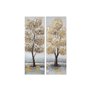 Cadre Home ESPRIT Doré Toile Bois MDF Arbre Traditionnel 30 x 3 x 90 cm (2 Unités)