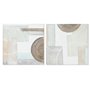 Cadre Home ESPRIT Beige Gris Toile Bois MDF Abstrait Moderne 50 x 2