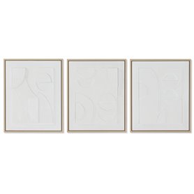 Cadre Home ESPRIT Blanc polystyrène Toile Abstrait Scandinave 40 x 4