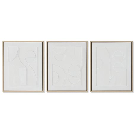 Cadre Home ESPRIT Blanc polystyrène Toile Abstrait Scandinave 40 x 4