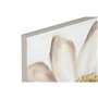 Cadre Home ESPRIT Beige Doré Toile Bois MDF Fleur Romantique 60 x 3 x 60 cm (2 Unités)