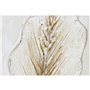 Cadre Home ESPRIT Blanc Doré Toile Bois MDF Feuille d'une plante Romantique 30 x 2,5 x 60 cm (2 Unités)