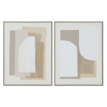 Cadre Home ESPRIT Blanc Beige Abstrait Scandinave 62 x 3