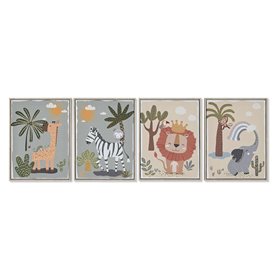 Cadre Home ESPRIT Enfant animaux 30 x 3 x 40 cm (4 Unités)