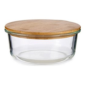 Boîte à lunch Transparent Bambou Verre Borosilicaté 17 x 7 x 17 cm