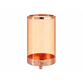 Bougeoir Cuivre Ambre Cylindre Métal verre (9