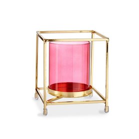 Bougeoir Carré Rose Doré 11