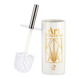 Brosse de salle de wc Art Nouveau Blanc Doré Argenté Céramique 9