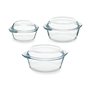 Casseroles 3 Pièces Transparent Verre Borosilicaté