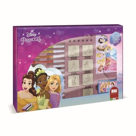 Coffret de tampons - MULTIPRINT - 4660 - Princesses Disney - 7 tampons bois et latex