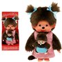 Peluche Monchhichi Maman & Bébé - 20 cm - BANDAI