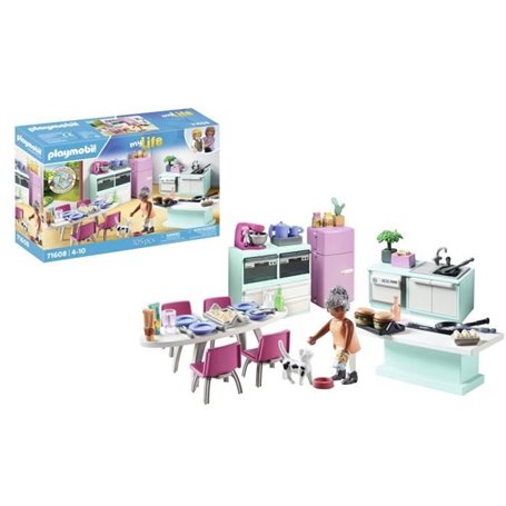 PLAYMOBIL - 71608 - Cuisine avec ilôt central