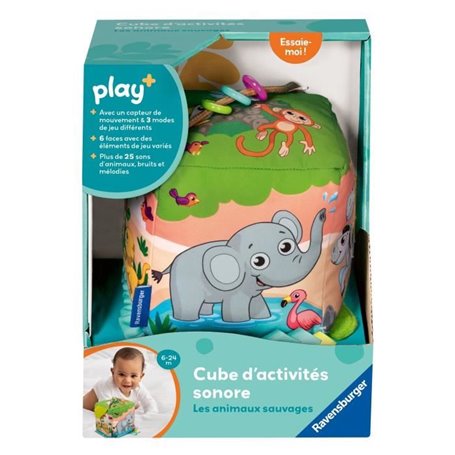 Ravensburger -PLAY + - Mon cube d'activités sonore les animaux sauvages - Des 6 mois - version française - 34009