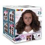 Smoby - Tete a coiffer cheveux afro - Facile a coiffer - 23 accessoires réalistes - Levres thermosensibles - Trappe de r