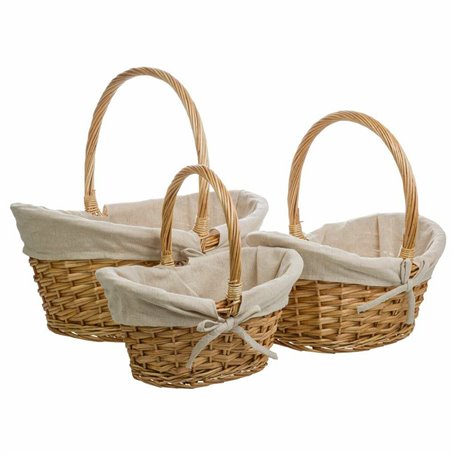 Set de basket Alexandra House Living osier Bois de saule Naturel 3 Pièces