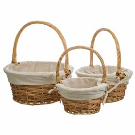 Set de basket Alexandra House Living osier Bois de saule Naturel 3 Pièces