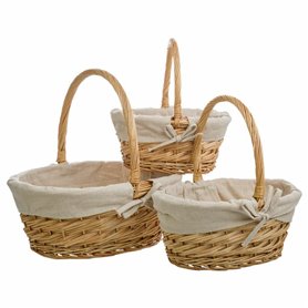 Set de basket Alexandra House Living osier Bois de saule Naturel 3 Pièces