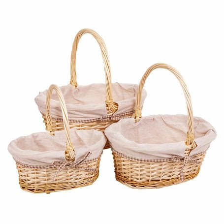 Set de basket Alexandra House Living osier Bois de saule Naturel 3 Pièces