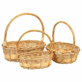 Set de basket Alexandra House Living osier Bois de saule Naturel 3 Pièces