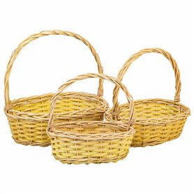 Set de basket Alexandra House Living osier Bois de saule Naturel 3 Pièces