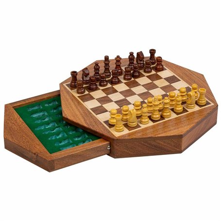 Jeu d'Échecs Alexandra House Living Marron Bois d'acacia 22 x 5 x 22 cm Magnétique