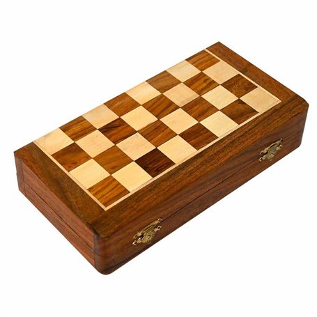 Jeu d'Échecs Alexandra House Living Marron Bois d'acacia 25 x 4 x 25 cm Magnétique