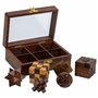 Puzzle Alexandra House Living Marron verre Bois d'acacia 12 x 6 x 17 cm 6 Pièces