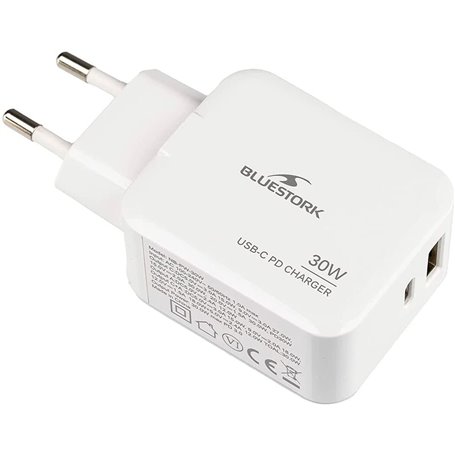 Chargeur mural Bluestork PW-NB-30-C-A Blanc