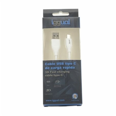 iggual IGG317181 câble USB 1 m USB 2.0 USB A USB C Blanc