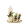 Ensemble de Bougies DKD Home Decor Blanc Vert Noël 7 x 7 x 15 cm