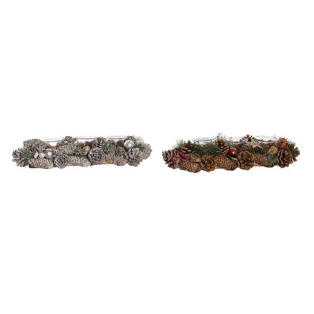 Bougeoirs de Noël DKD Home Decor Blanc Rouge Vert Verre 38 x 13 x 8
