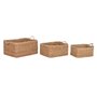Set de basket Home ESPRIT Naturel Fibre naturelle Boho 50 x 40 x 30 cm (3 Pièces)
