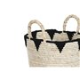 Set de basket Home ESPRIT Noir Naturel Fibre naturelle Boho 37 x 37 x 43 cm (3 Pièces)