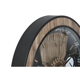 Horloge Murale Home ESPRIT Noir Naturel Verre Fer 60 x 8 x 60 cm