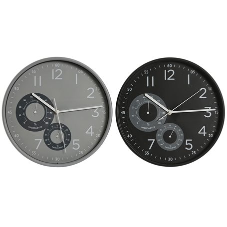 Horloge Murale Home ESPRIT Noir Gris PVC 30 x 4