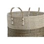 Set de basket Home ESPRIT Blanc Noir Naturel 44 x 44 x 49 cm (2 Pièces)