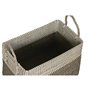 Set de basket Home ESPRIT Blanc Noir Naturel Herbier marin Boho 44 x 25 x 38 cm (2 Pièces)