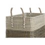 Set de basket Home ESPRIT Blanc Noir Naturel Herbier marin Boho 44 x 25 x 38 cm (2 Pièces)