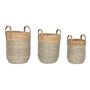Set de basket Home ESPRIT Blanc Naturel Marron Clair PVC Corde Herbier marin Joncs 44 x 44 x 63 cm (3 Pièces)