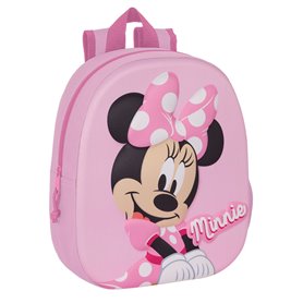 Cartable Minnie Mouse 3D Rose 27 x 33 x 10 cm