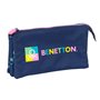 Trousse Fourre-Tout Triple Benetton Cool Blue marine 22 x 12 x 3 cm